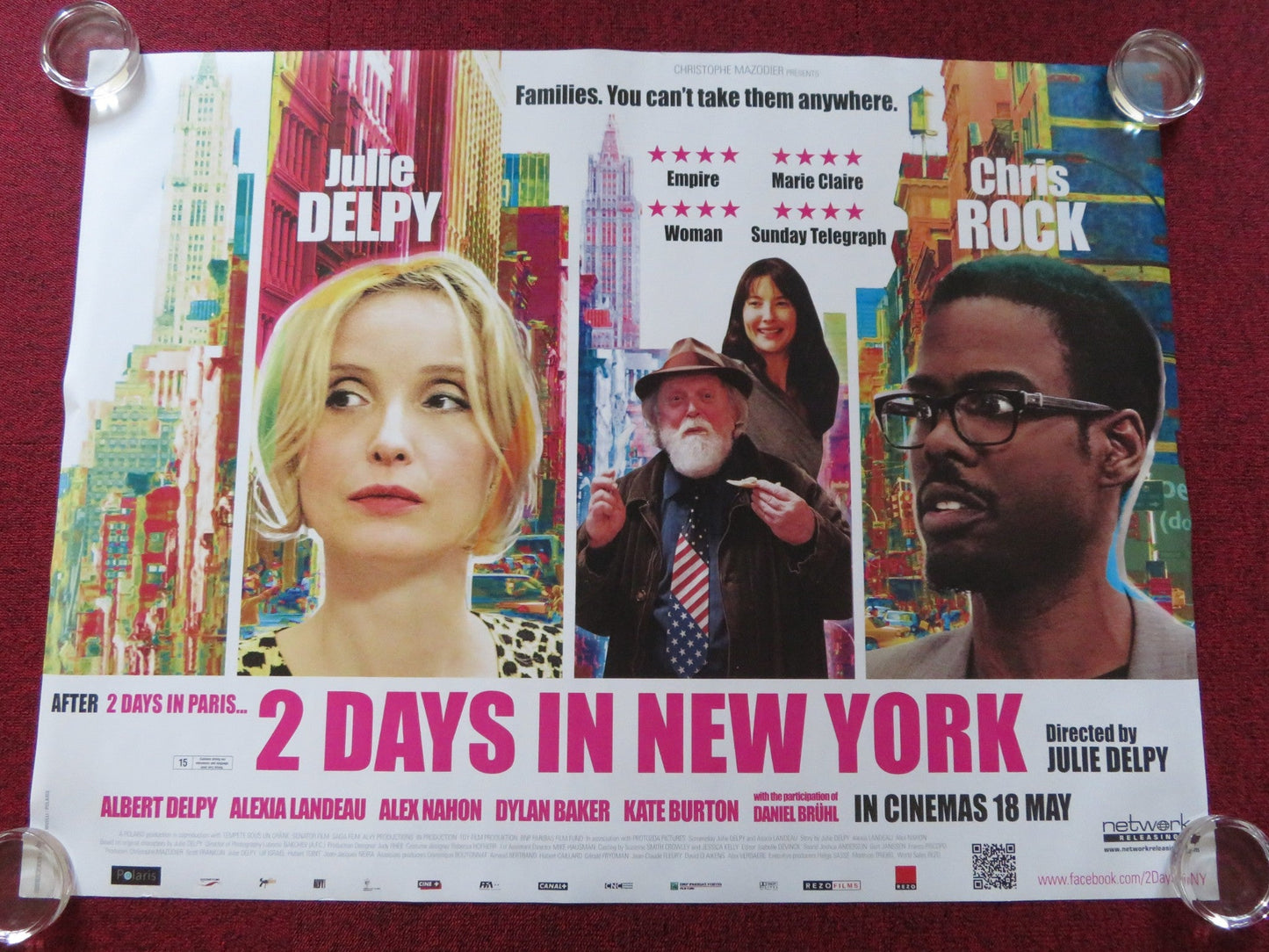 TWO DAYS IN NEW YORK UK QUAD (30"x 40") ROLLED POSTER CHRIS ROCK JULIE DELPY 201 Rendezvous Cinema Movie posters