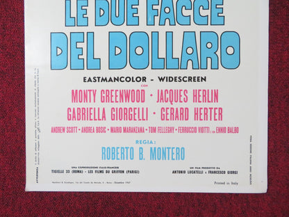 TWO FACES OF THE DOLLAR ITALIAN LOCANDINA POSTER MONTY GREENWOOD J. HERLIN 1967 Rendezvous Cinema Movie posters