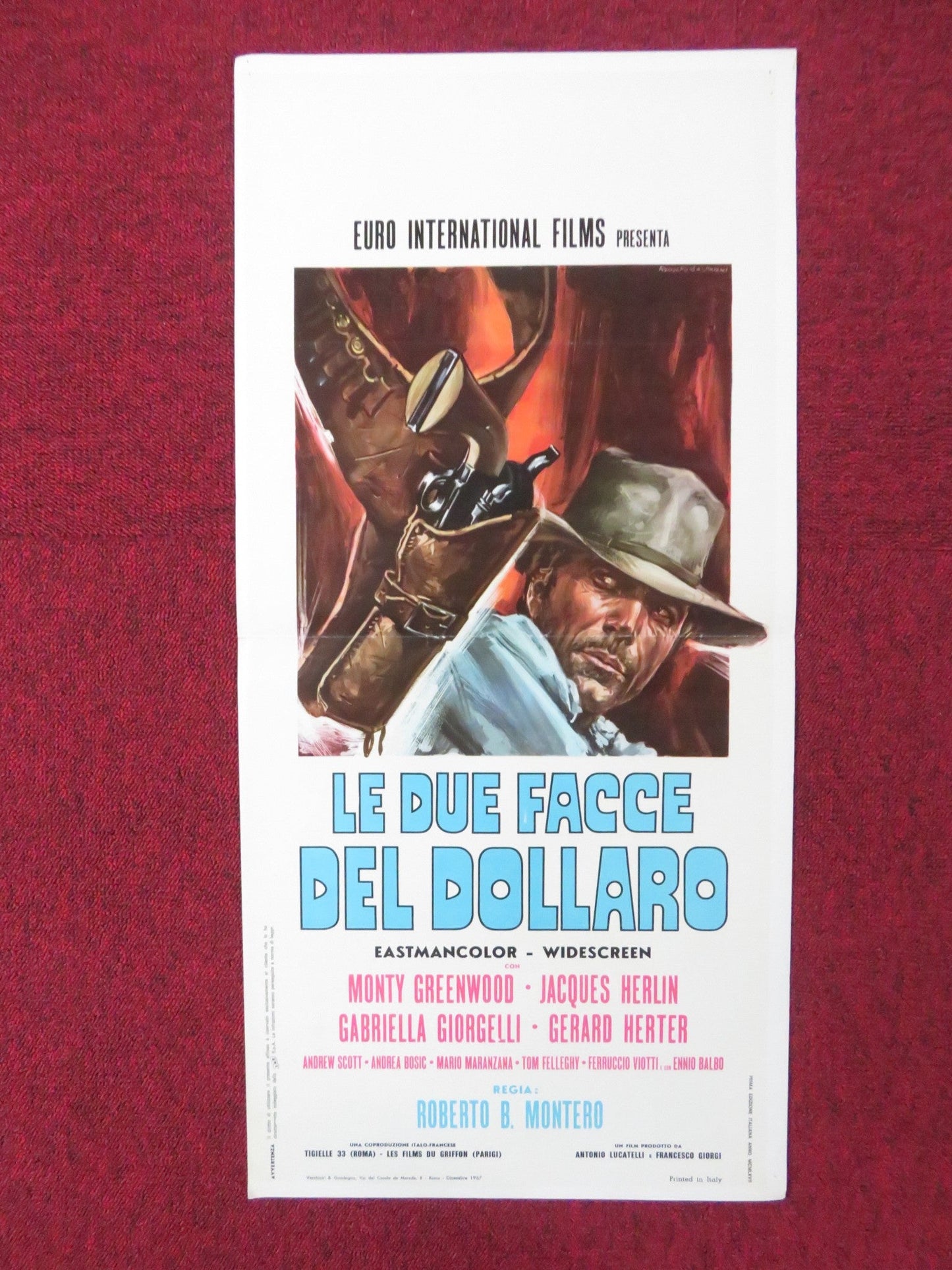 TWO FACES OF THE DOLLAR ITALIAN LOCANDINA POSTER MONTY GREENWOOD J. HERLIN 1967 Rendezvous Cinema Movie posters