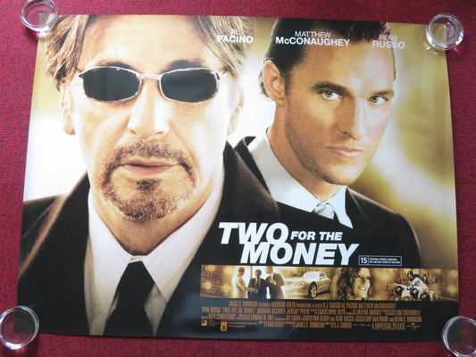 TWO FOR THE MONEY UK QUAD ROLLED POSTER AL PACINO RENE RUSSO 2005 Rendezvous Cinema Movie posters
