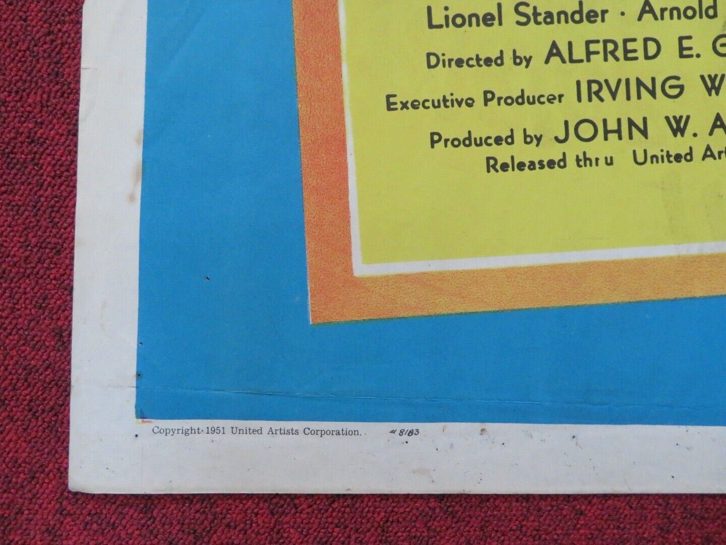 TWO GALS AND A GUY FOLDED US ONE SHEET POSTER ROBERT ALDA JANIS PAIGE 1951 Movie posters