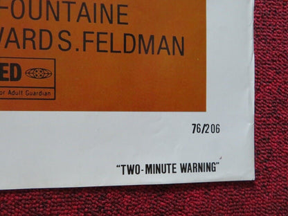 TWO MINUTE WARNING FOLDED US ONE SHEET POSTER CHARLTON HESTON 1976 Movie posters