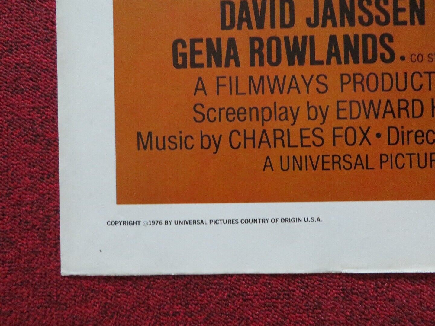 TWO MINUTE WARNING FOLDED US ONE SHEET POSTER CHARLTON HESTON 1976 Movie posters