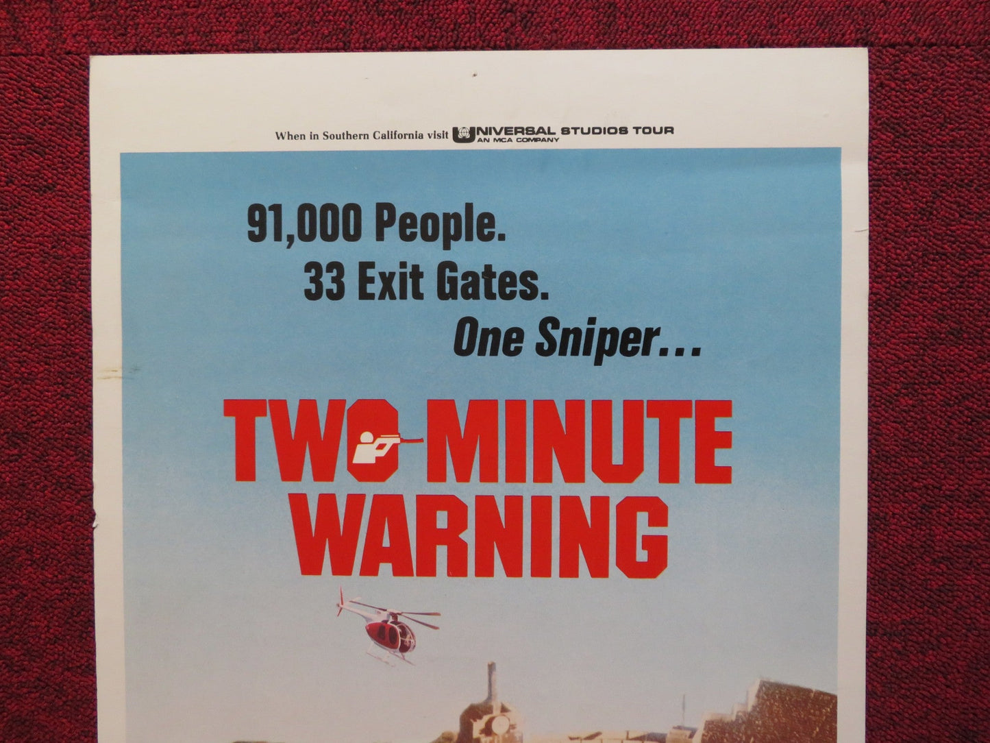 TWO MINUTE WARNING US INSERT (14"x 36") POSTER C. HESTON J. CASSAVETES 1976 Rendezvous Cinema Movie posters