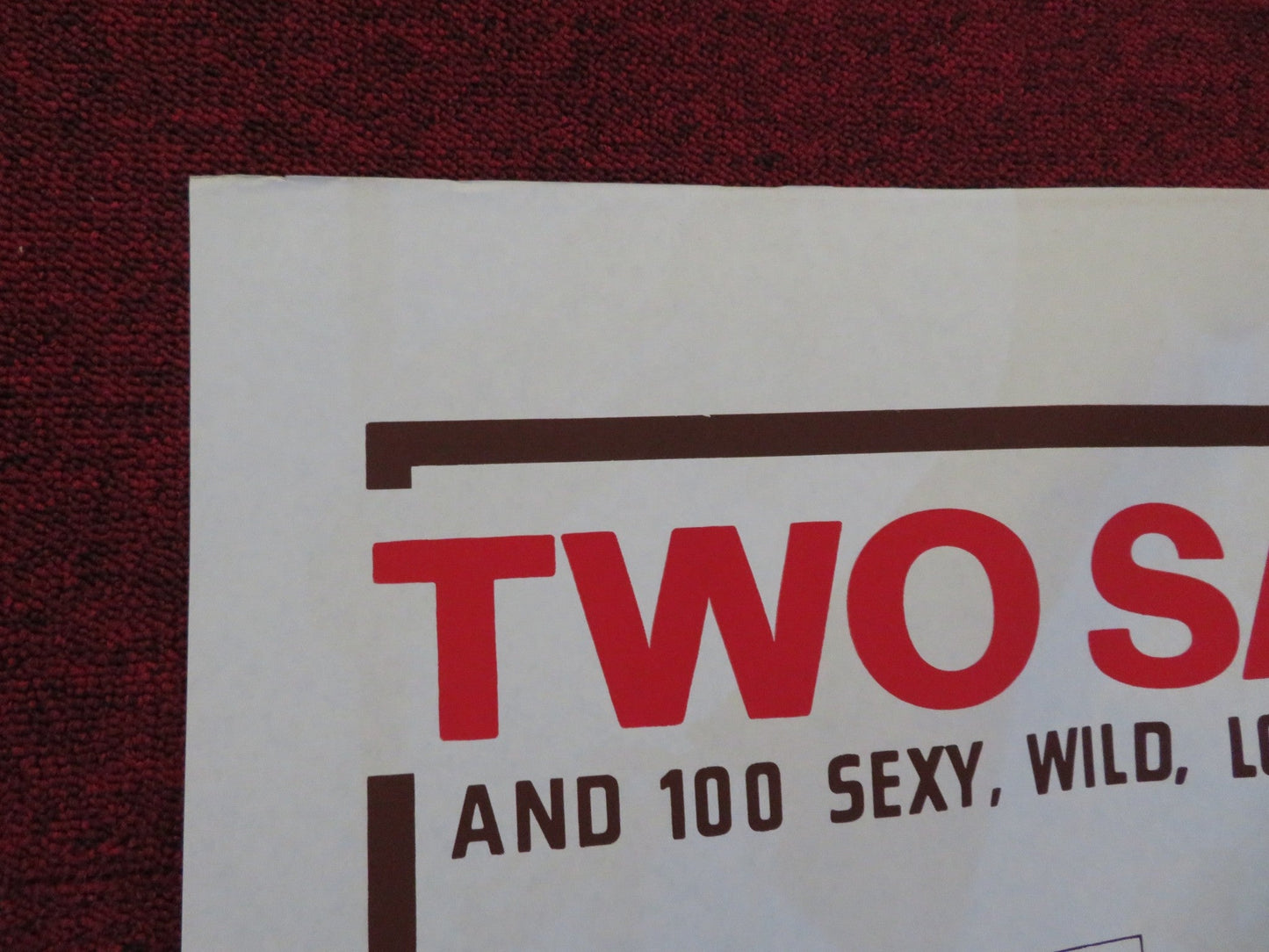 TWO SANE NUTS FOLDED US ONE SHEET POSTER ALBERTO DELL'ACQUA WOLF GOLDAN 1977 Rendezvous Cinema Movie posters