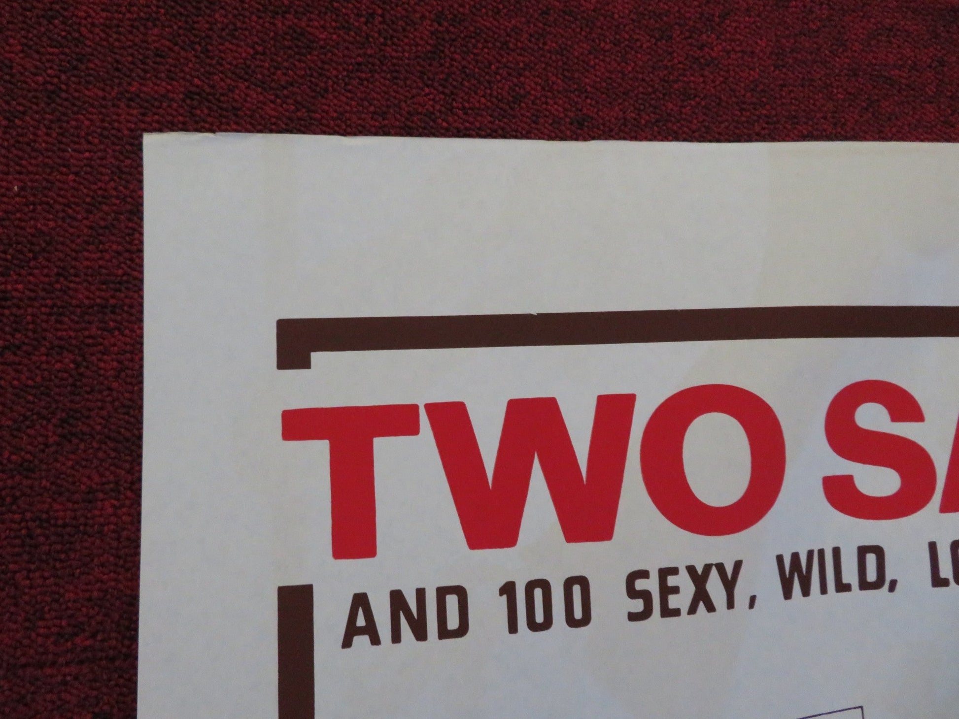 TWO SANE NUTS FOLDED US ONE SHEET POSTER ALBERTO DELL'ACQUA WOLF GOLDAN 1977 Rendezvous Cinema Movie posters