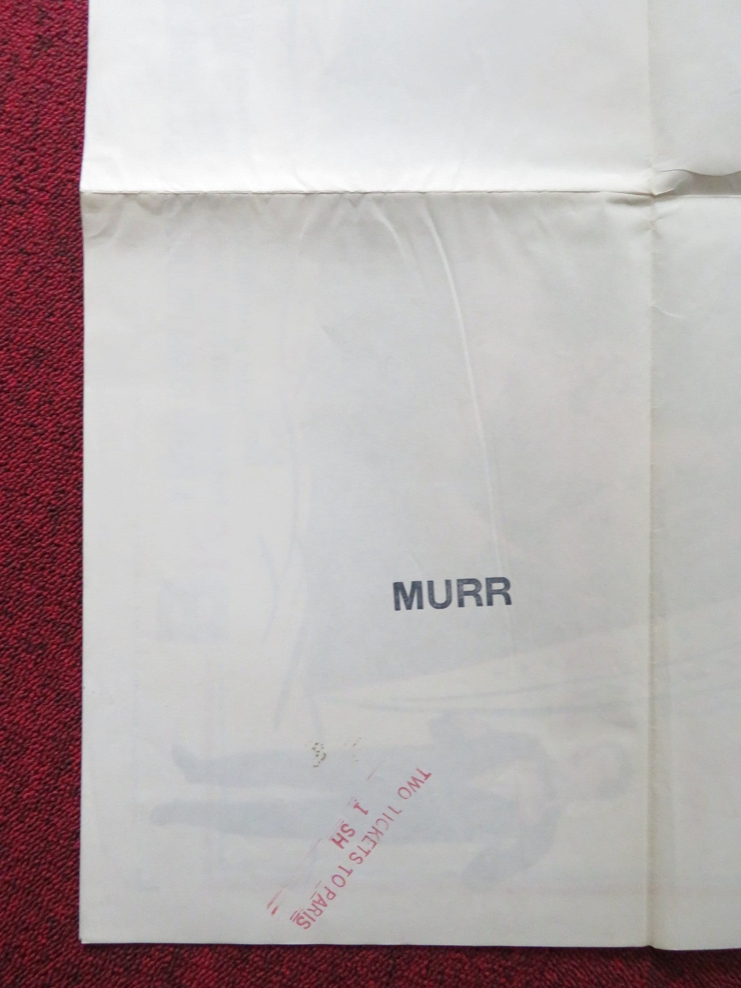 TWO TICKETS TO PARIS FOLDED US ONE SHEET POSTER JOEY DEE GARY CROSBY 1962 Rendezvous Cinema Movie posters