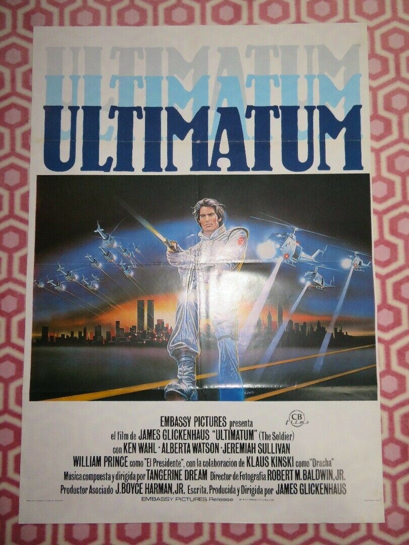 ULTIMATUM/ THE SOLDIER SPANISH (39.5"X 27.5") ROLLED POSTER KEN WAHL 1982 Movie posters