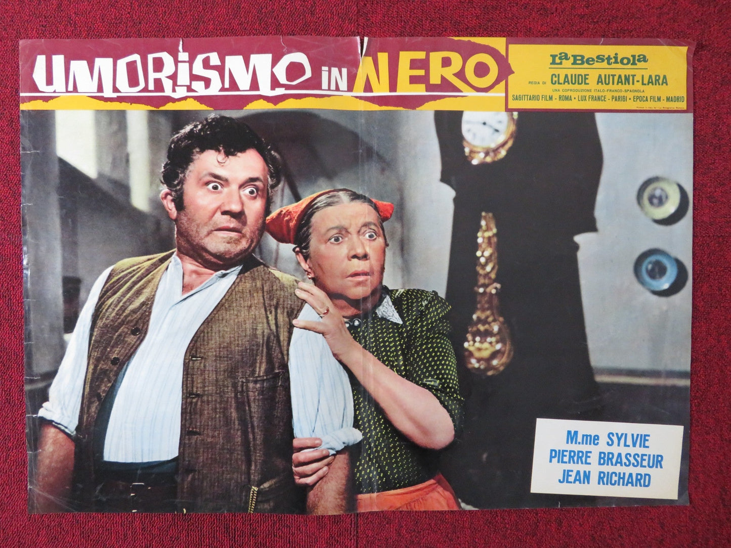 UMORISMO IN NERO - A ITALIAN FOTOBUSTA POSTER SYLVIE PIERRE BRASSEUR 1965 Rendezvous Cinema Movie posters
