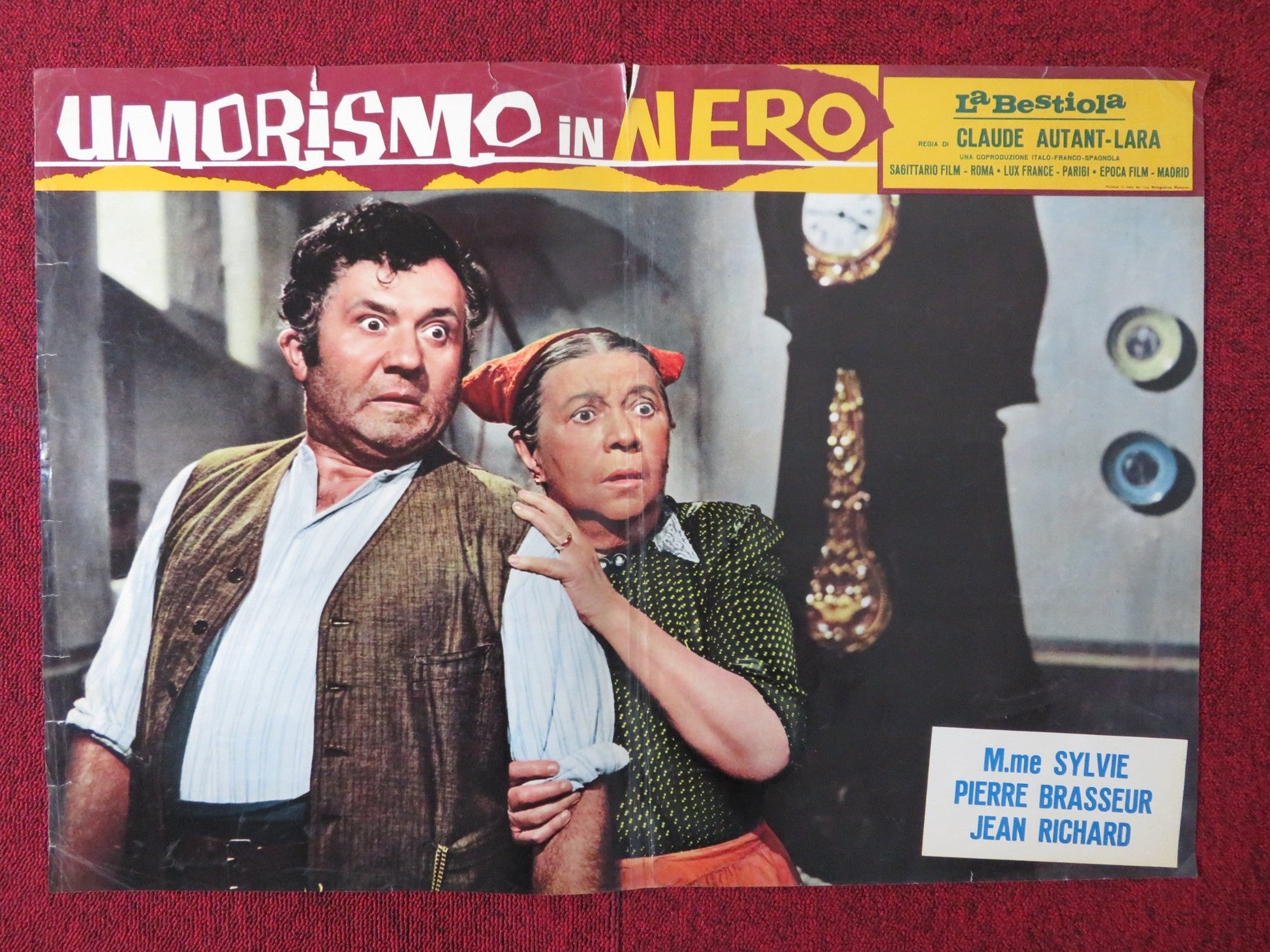 UMORISMO IN NERO - A ITALIAN FOTOBUSTA POSTER SYLVIE PIERRE BRASSEUR 1965 Rendezvous Cinema Movie posters