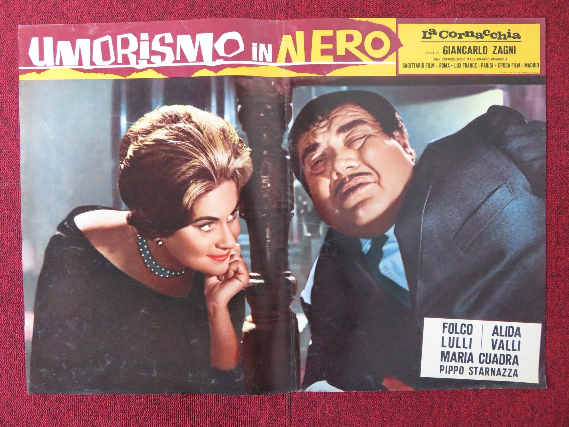 UMORISMO IN NERO - B ITALIAN FOTOBUSTA POSTER SYLVIE PIERRE BRASSEUR 1965 Rendezvous Cinema Movie posters