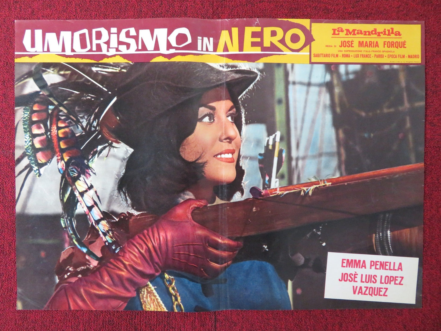 UMORISMO IN NERO - E ITALIAN FOTOBUSTA POSTER SYLVIE PIERRE BRASSEUR 1965 Rendezvous Cinema Movie posters