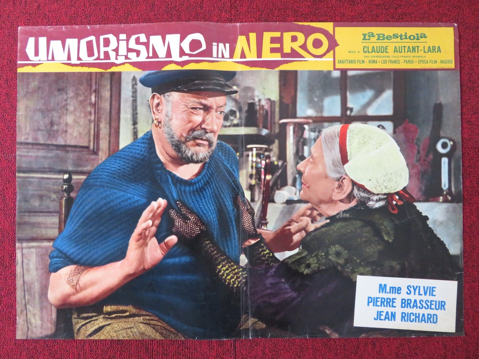 UMORISMO IN NERO - F ITALIAN FOTOBUSTA POSTER SYLVIE PIERRE BRASSEUR 1965 Rendezvous Cinema Movie posters