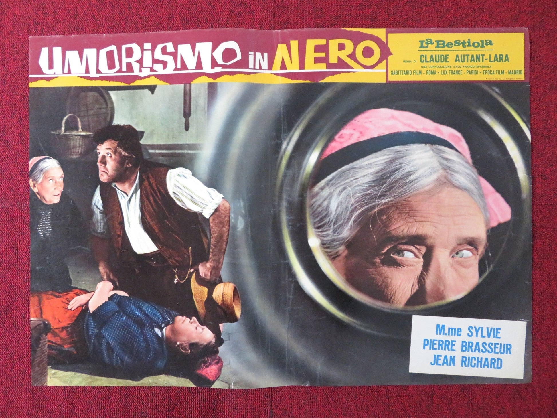 UMORISMO IN NERO - I ITALIAN FOTOBUSTA POSTER SYLVIE PIERRE BRASSEUR 1965 Rendezvous Cinema Movie posters