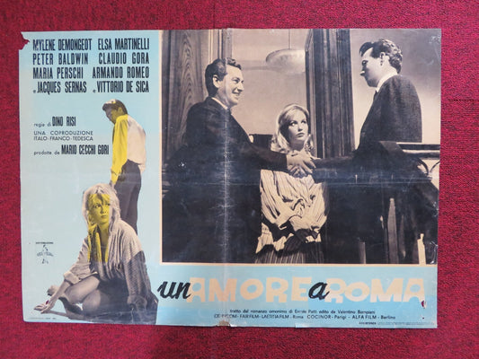 UN AMORE A ROMA - A ITALIAN FOTOBUSTA POSTER MYLENE DEMONGEOT MARTINELLI 1960 Rendezvous Cinema Movie posters