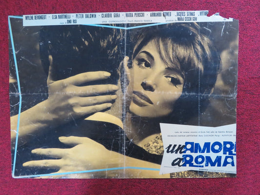 UN AMORE A ROMA - D ITALIAN FOTOBUSTA POSTER MYLENE DEMONGEOT MARTINELLI 1960 Rendezvous Cinema Movie posters