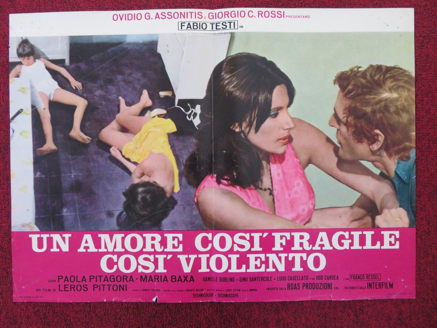 UN AMORE COSI' FRAGILE, COSI' VIOLENTO ITALIAN FOTOBUSTA POSTER PITAGORA 1973 Rendezvous Cinema Movie posters