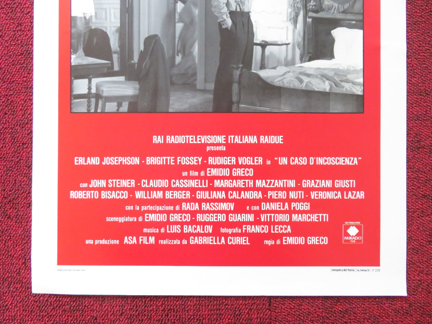 UN CASO D'INCOSCIENZA ITALIAN LOCANDINA POSTER ERLAND JOSEPHSON B. FOSSEY 1988 Rendezvous Cinema Movie posters