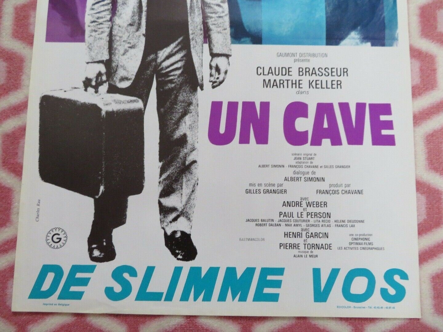 UN CAVE / A Loser BELGIUM (21.5"x14.5") POSTER CLAUDE BRASSEUR MARTHE KELLER '72 Movie posters