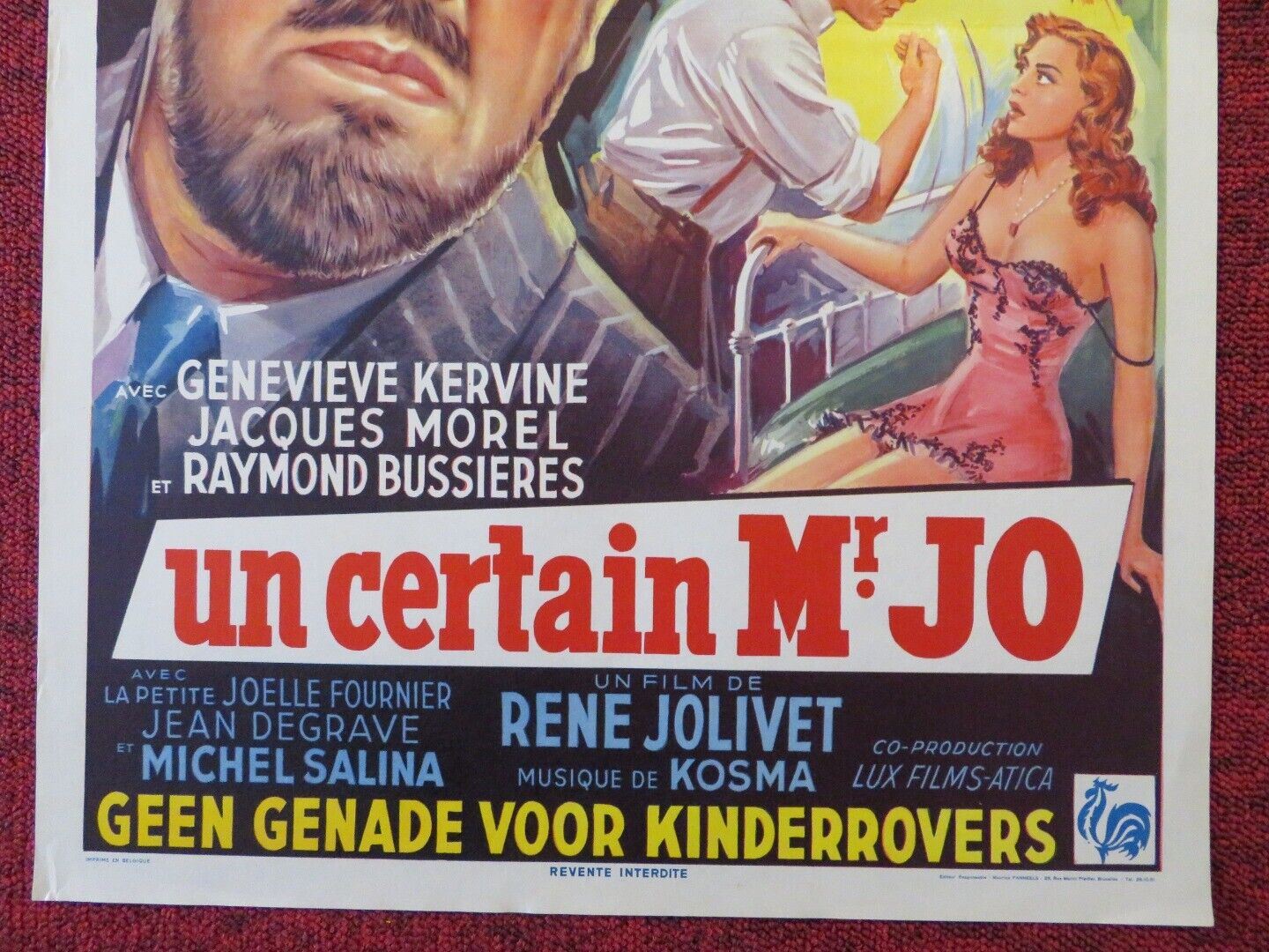 UN CERTAIN MR. JO / A CERTAIN MR JO BELGIUM (22"x14.5") POSTER M SIMON 1958 Movie posters