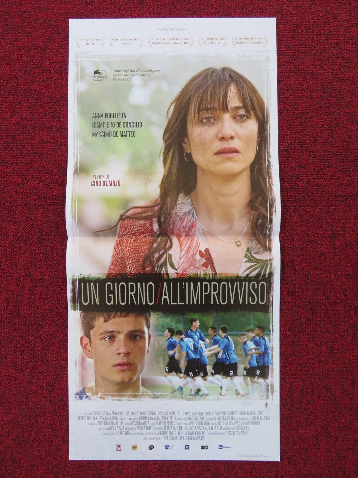 UN GIORNO ALL'IMPROVVISO ITALIAN LOCANDINA POSTER ANNA FOGLIETTA 2018 Rendezvous Cinema Movie posters