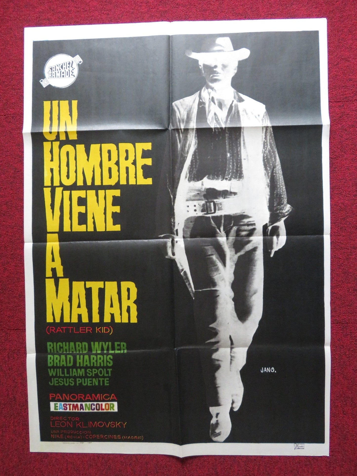 UN HOMBRE VIENE A MATAR ARGENTINIAN POSTER RICHARD STAPLEY BRAD HARRIS 1967 Rendezvous Cinema Movie posters