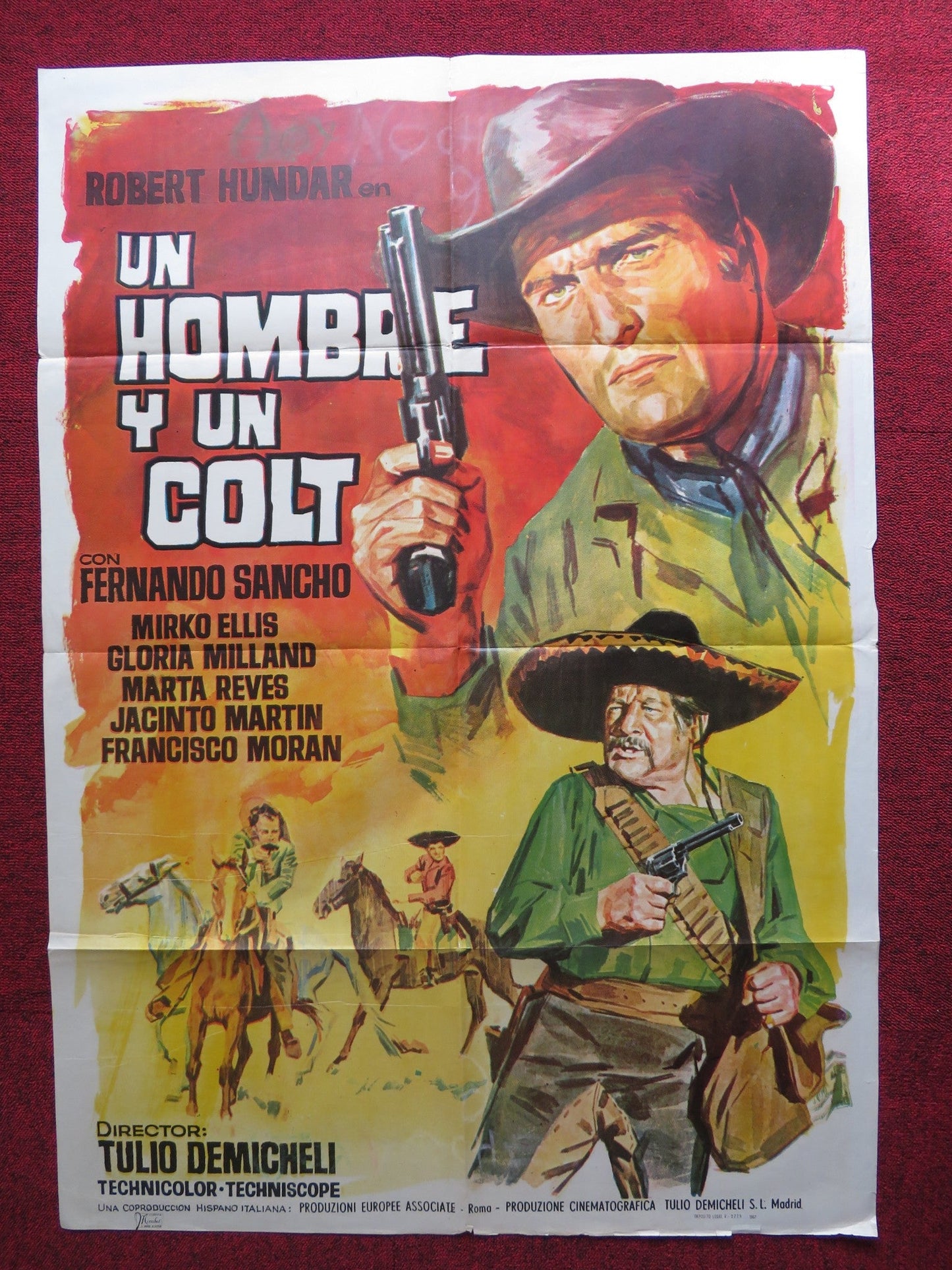 UN HOMBRE Y UN COLT SPANISH POSTER ROBERT HUNDAR FERNANDO SANCHO 1967 Rendezvous Cinema Movie posters
