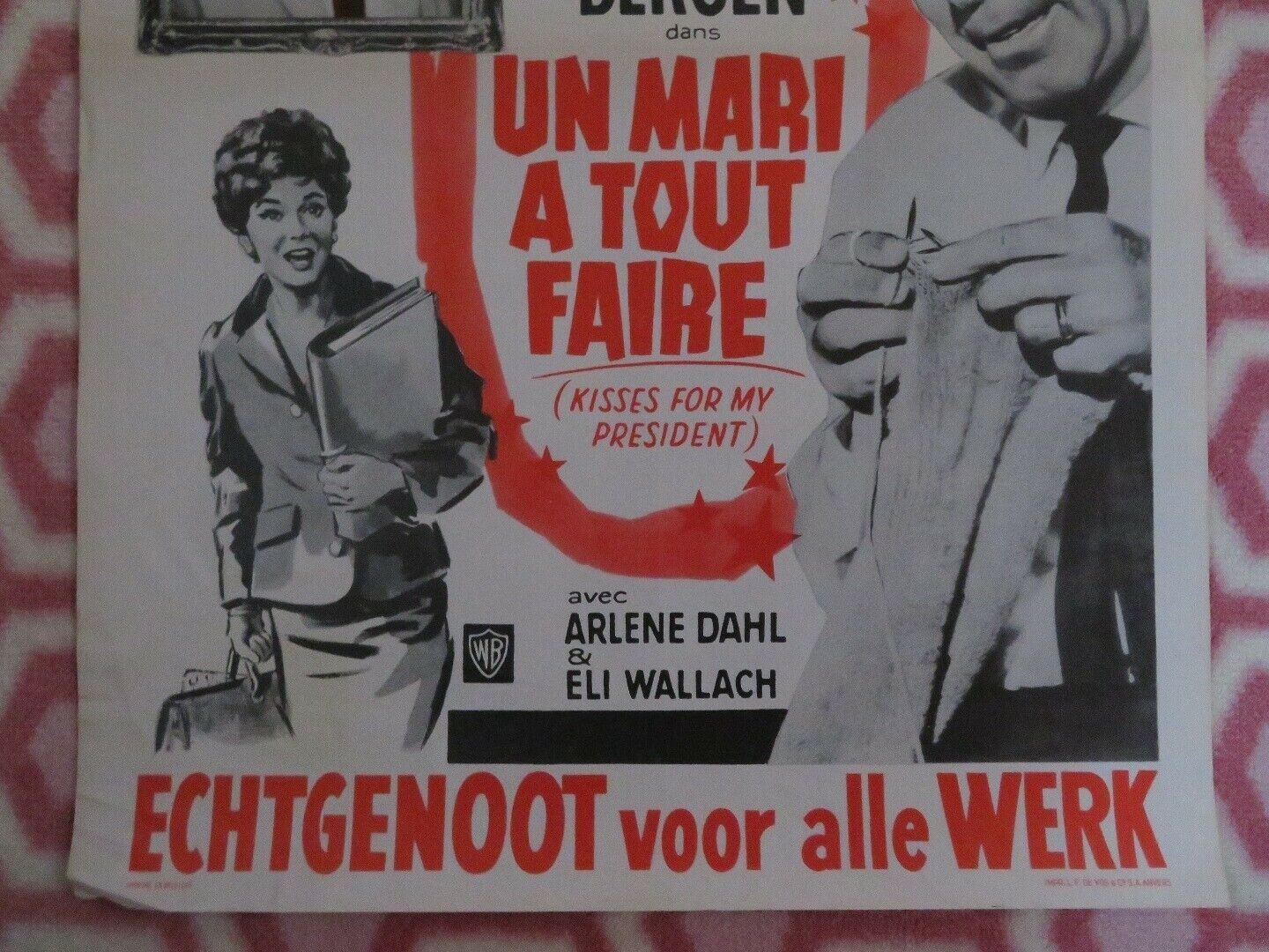 UN MARI A TOUT FAIRE/ KISSES FOR MY PRESIDENT BELGIUM (21.5"x 14") POSTER 1964 Movie posters