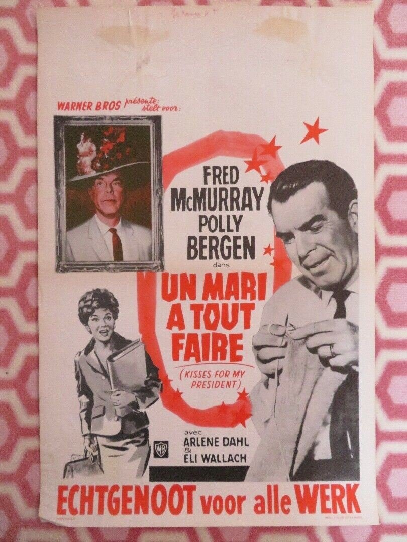 UN MARI A TOUT FAIRE/ KISSES FOR MY PRESIDENT BELGIUM (21.5"x 14") POSTER 1964 Movie posters