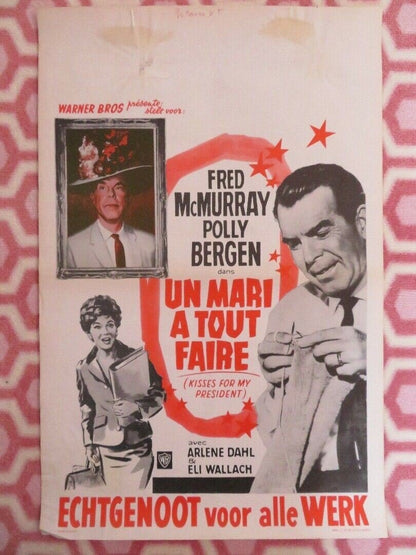 UN MARI A TOUT FAIRE/ KISSES FOR MY PRESIDENT BELGIUM (21.5"x 14") POSTER 1964 Movie posters