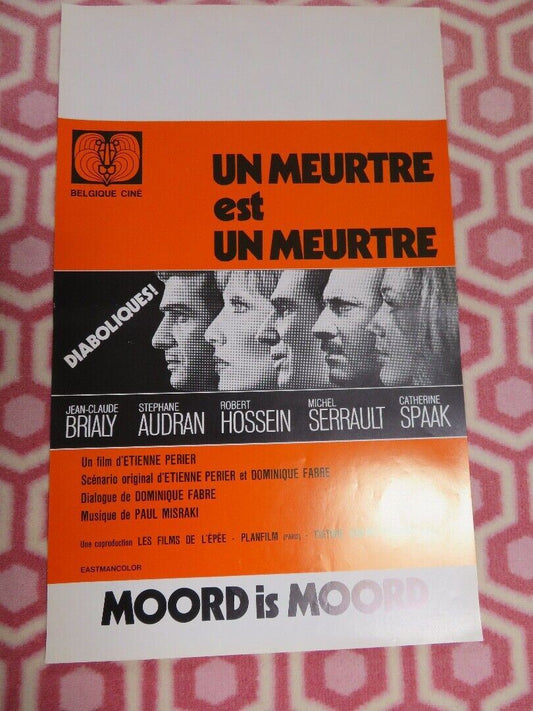 UN MEURTE EST UN MEURTRE/ Murder Is a Murder BELGIUM (21"x 13.5) POSTER 1972 Movie posters