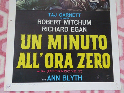 UN MINUTO ALL'ORA ZERO ITALIAN LOCANDINA (27.5"x 13") POSTER ROBERT MITCHUM 1952 Movie posters