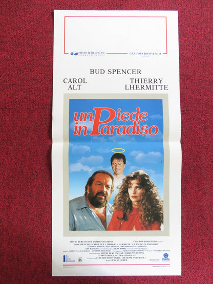 UN PIEDE IN PARADISO ITALIAN LOCANDINA POSTER BUD SPENCER CAROL ALT 1991 Rendezvous Cinema Movie posters