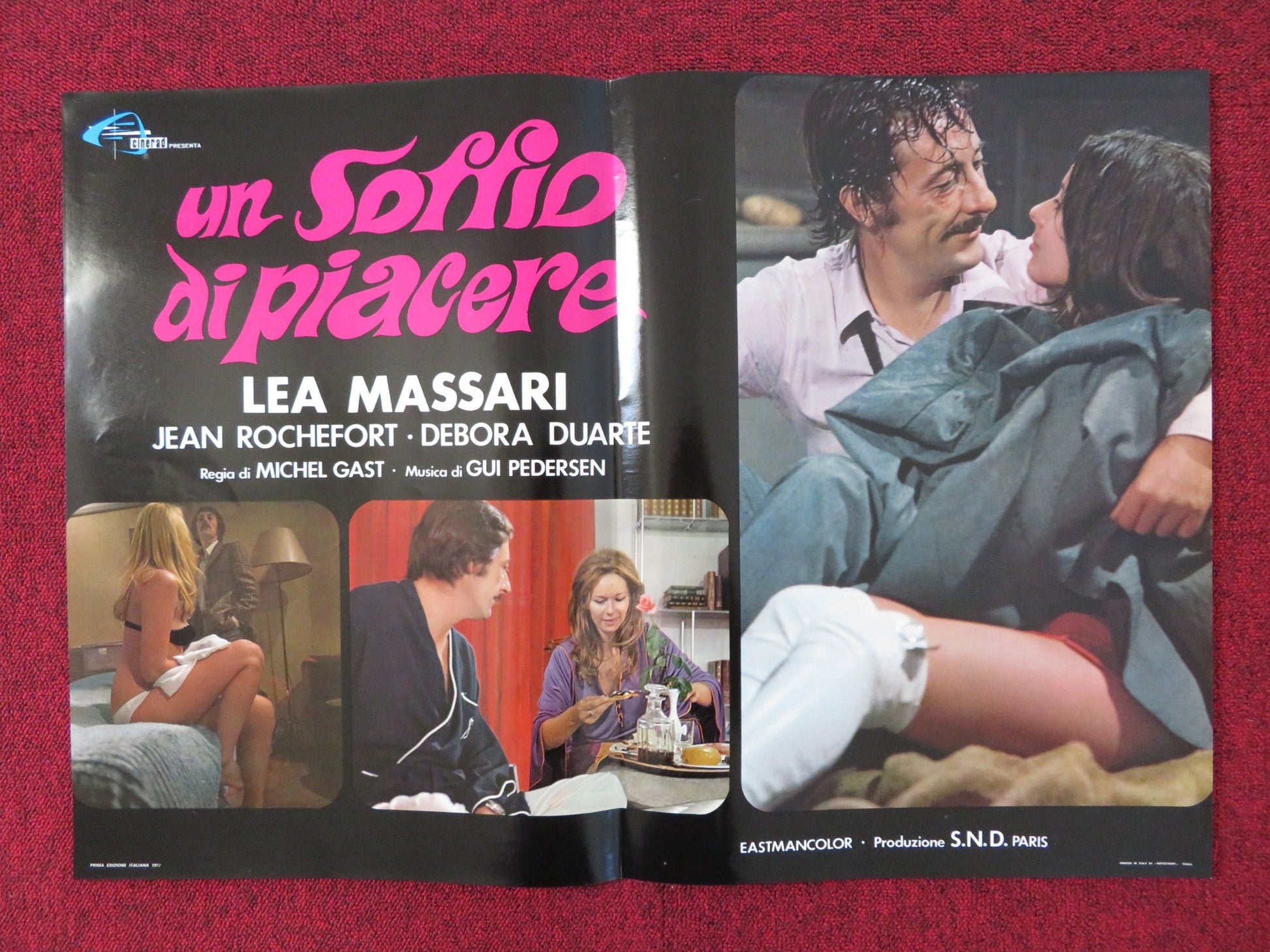 UN SOFFIO DI PIACERE - A ITALIAN FOTOBUSTA POSTER LEA MASSARI ROCHEFORT 1970 Rendezvous Cinema Movie posters