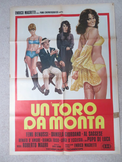UN TORO DA MONTA ITALIAN 2 FOGLIO POSTER FEMI BENUSSI DANIELA GIORDANO 1976 Rendezvous Cinema Movie posters
