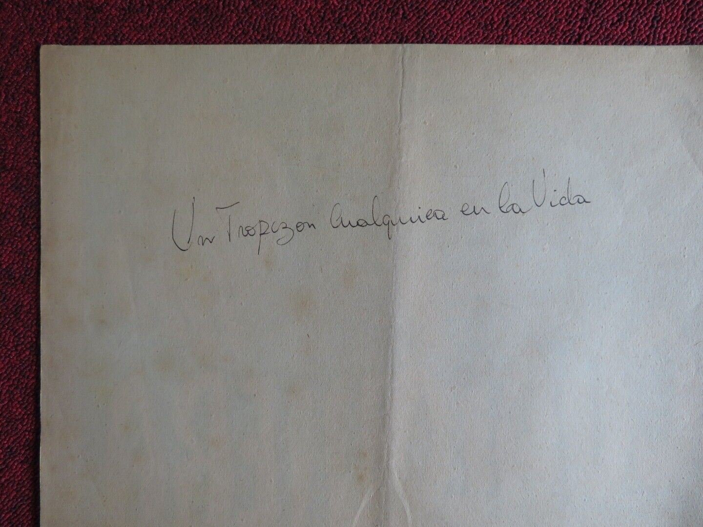 UN TROPEZON CUALQUIERA DA EN LA VIDA FOLDED ARGENTINA POSTER ALBERTO CASTILLO - Rendezvous Cinema