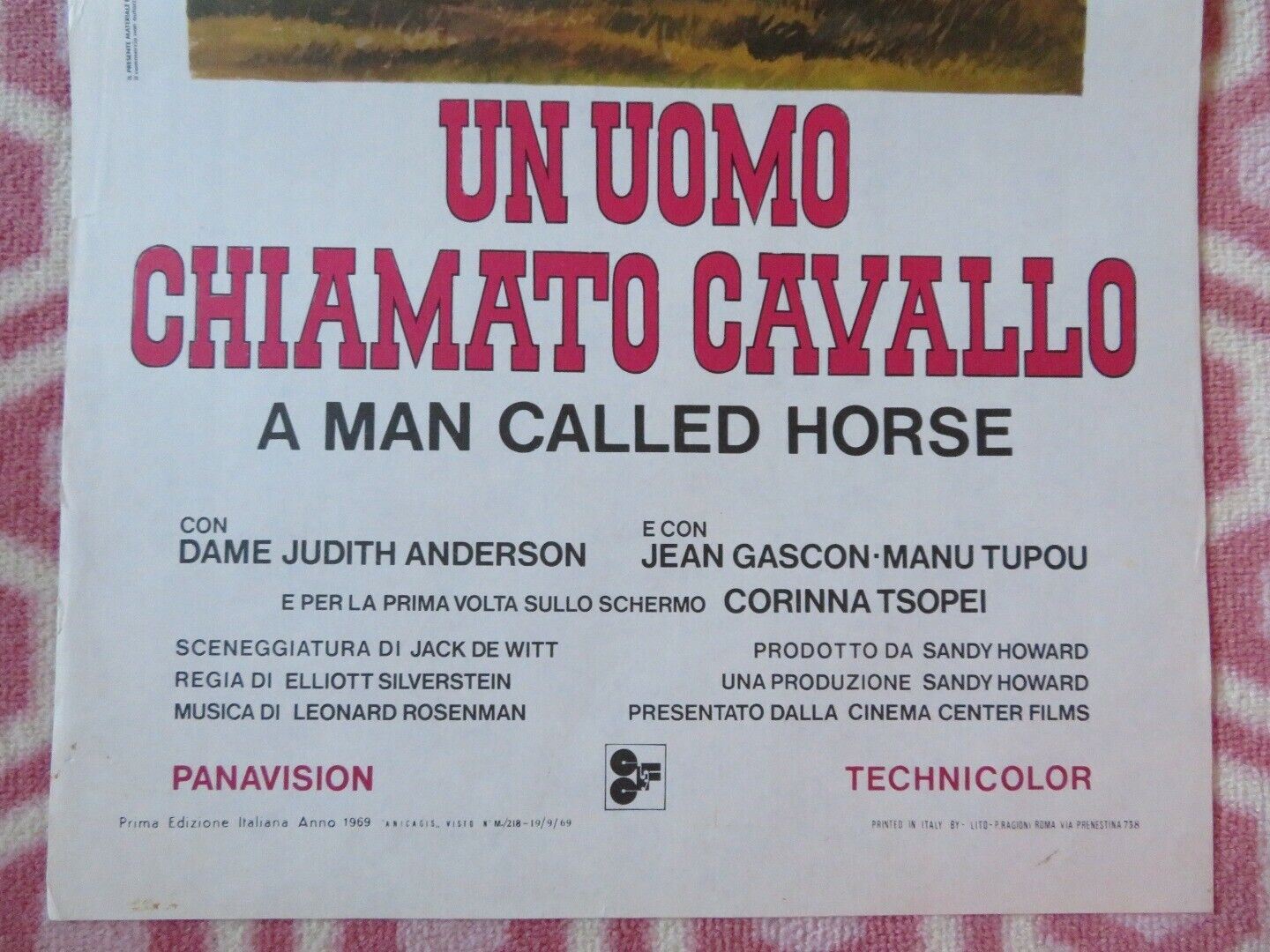 UN UOMO CHIAMATO CAVALLO ITALIAN LOCANDINA (27.5"x13") POSTER R HARRIS 1969 - Rendezvous Cinema