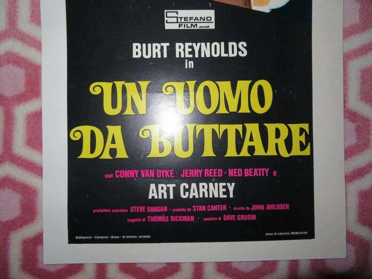 UN UOMO DA BUTTARE ITALIAN LOCANDINA (27.5"x12.5") POSTER BURT REYNOLDS 1978 Movie posters