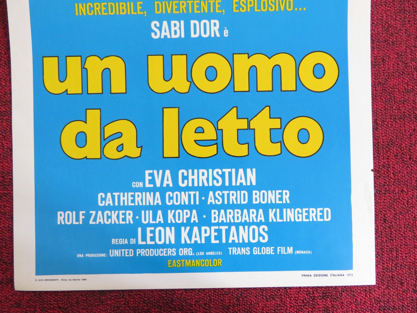 UN UOMO DA LETTO / CREAM ITALIAN LOCANDINA POSTER SABI DORR ROLF ZACKER 1972 Rendezvous Cinema Movie posters