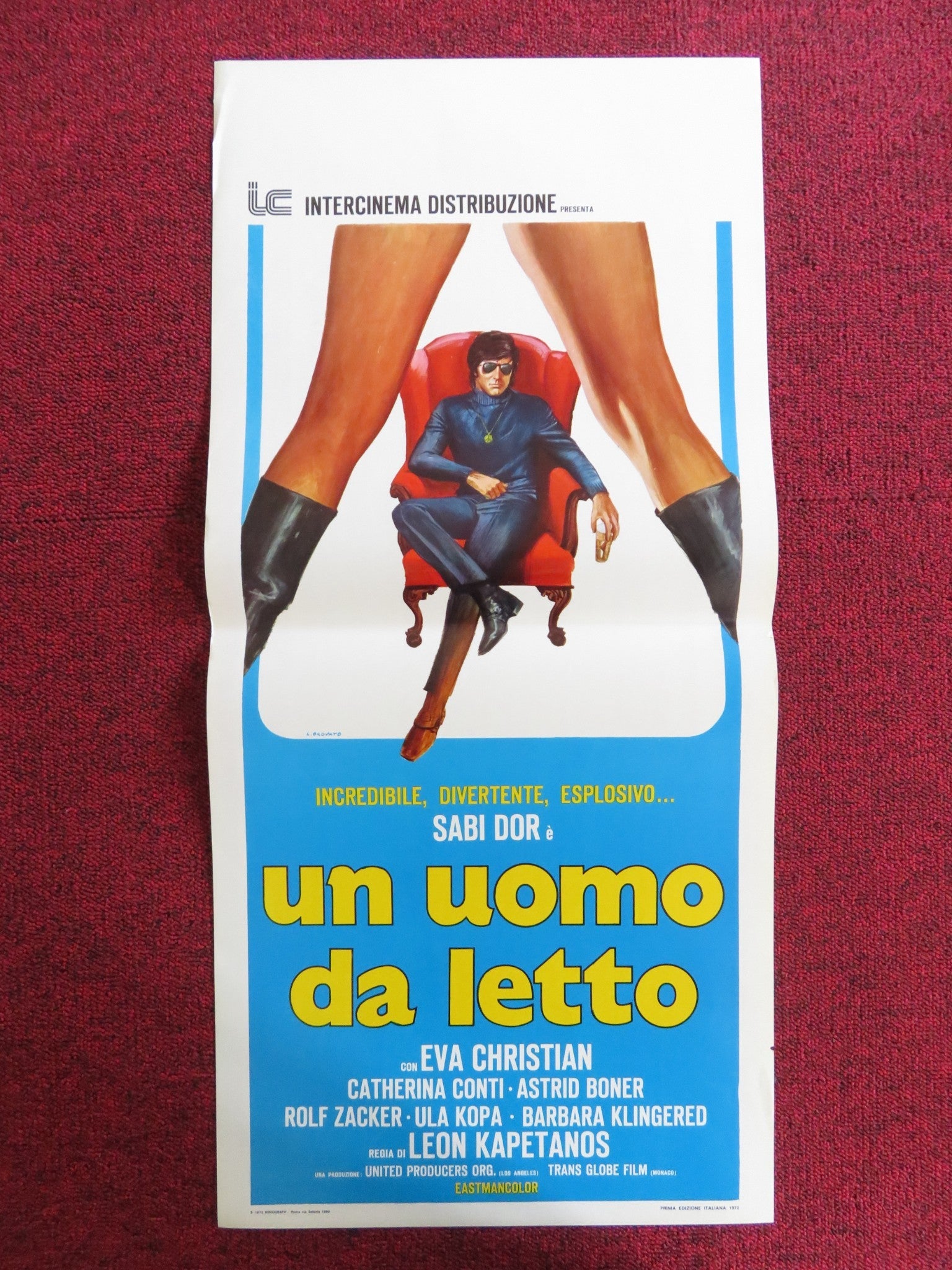 UN UOMO DA LETTO / CREAM ITALIAN LOCANDINA POSTER SABI DORR ROLF ZACKER 1972 Rendezvous Cinema Movie posters
