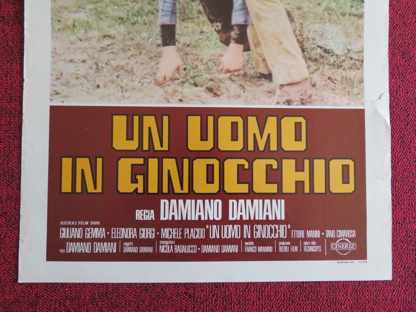 UN UOMO IN GINOCCHIO ITALIAN LOCANDINA(27.5"x13.5") POSTER GIUKIANO GEMMA 1979 Movie posters