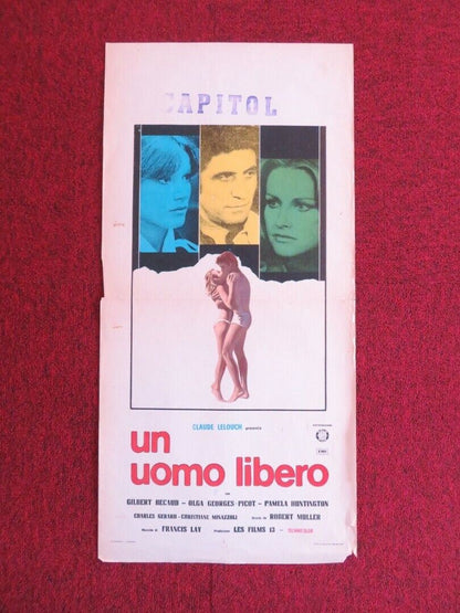 UN UOMO LIBERO / A Free Man ITALIAN LOCANDINA (27.5"x13") POSTER 1973 Movie posters