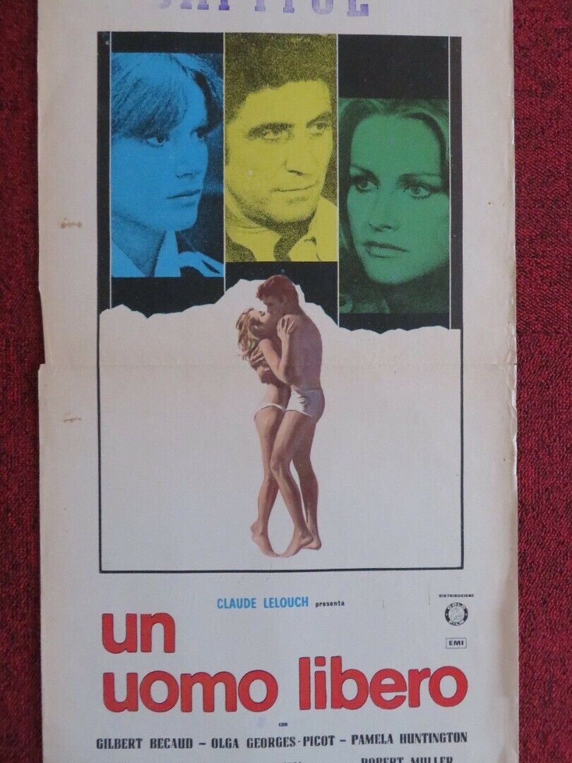 UN UOMO LIBERO / A Free Man ITALIAN LOCANDINA (27.5"x13") POSTER 1973 Movie posters