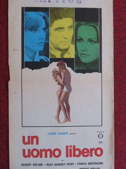 UN UOMO LIBERO / A Free Man ITALIAN LOCANDINA (27.5"x13") POSTER 1973 Movie posters