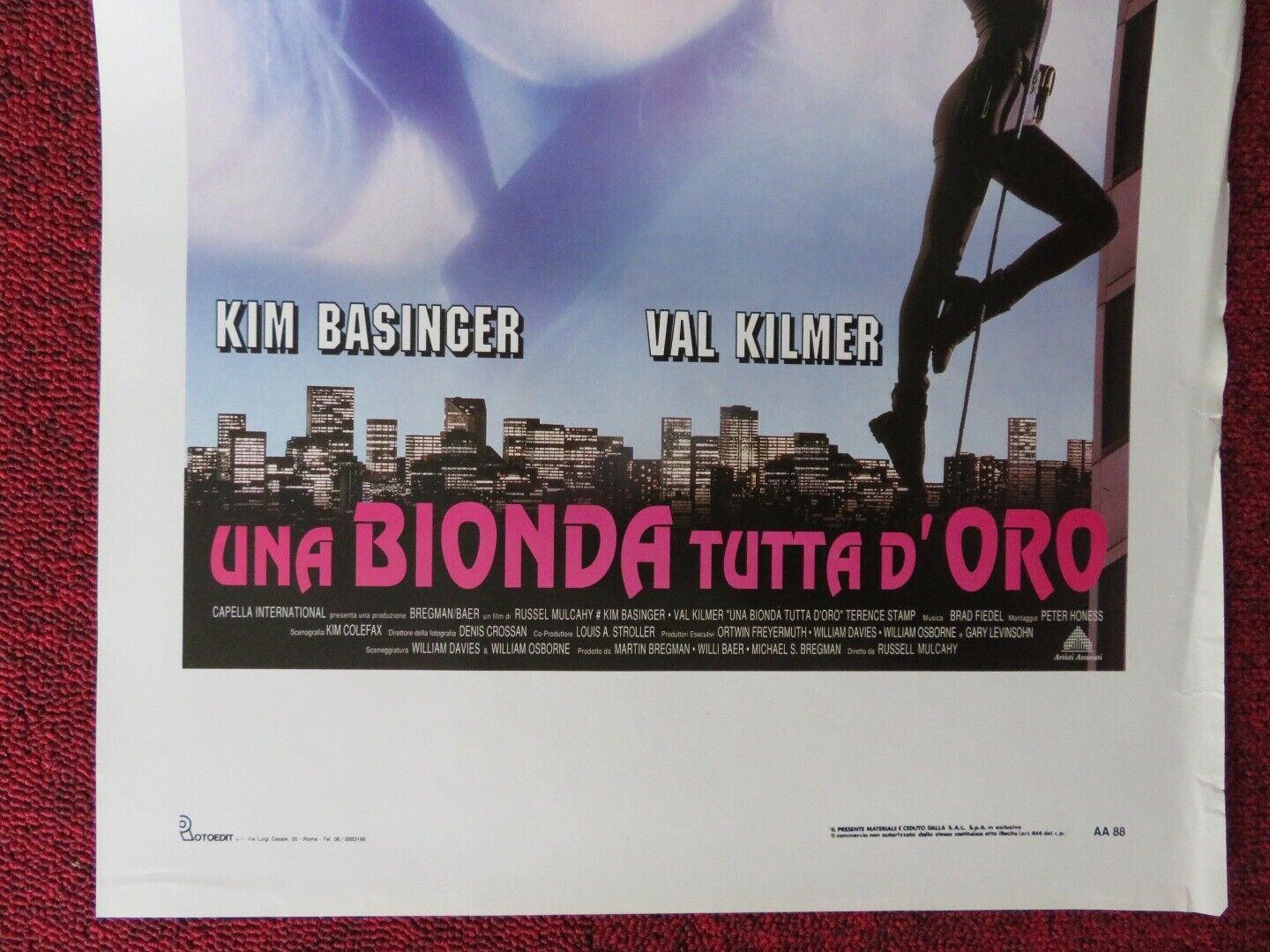 UNA BIONDA TUTTA D'ORO ITALIAN LOCANDINA (27.5"x13") POSTER KIM BASINGER 1993 - Rendezvous Cinema