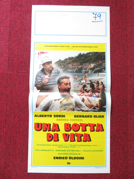 UNA BOTTA DI VITA ITALIAN LOCANDINA POSTER ALBERTO SORDI BERNARD BLIER 1988 Rendezvous Cinema Movie posters
