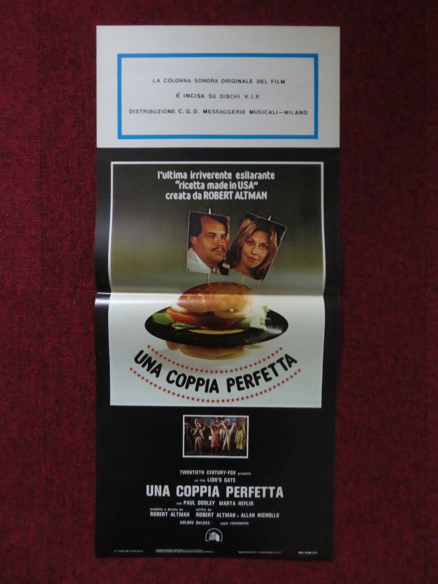 UNA COPPIA PERFETTA ITALIAN LOCANDINA POSTER PAUL DOOLEY MARTA HEFLIN 1979 Rendezvous Cinema Movie posters