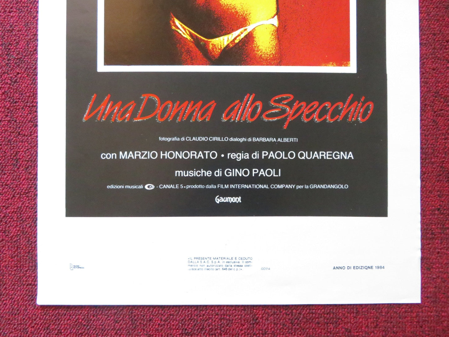 UNA DONNA ALLO SPECCHIO ITALIAN LOCANDINA POSTER STEFANIA SANDRELLI 1984 Rendezvous Cinema Movie posters