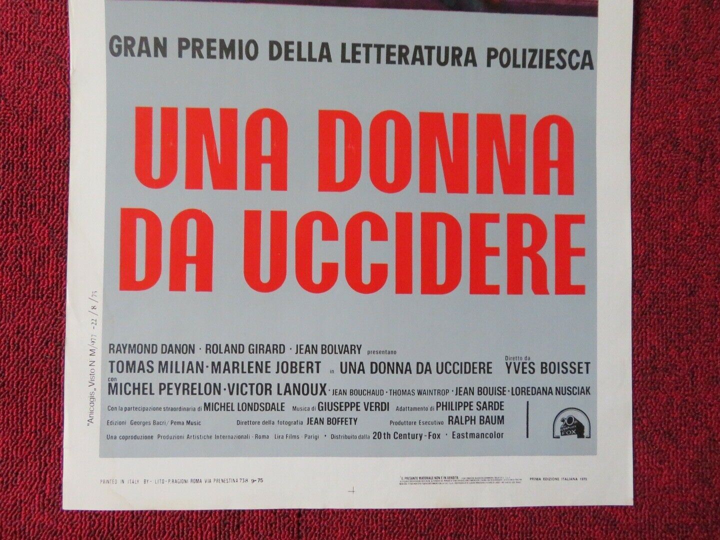 UNA DONNA DA UCCIDERE ITALIAN LOCANDINA (27.5"x13") POSTER TOMAS MILIAN 1975 Movie posters