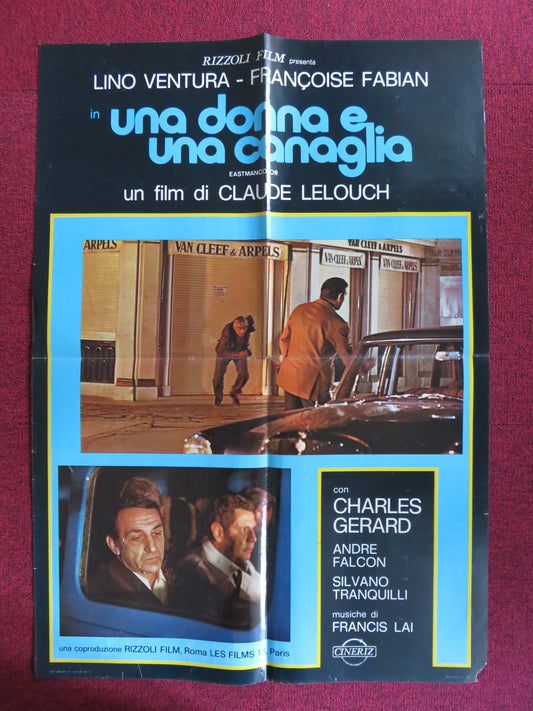 UNA DONNA E UNA CANAGLIA ITALIAN FOGLIO POSTER L. VENTURA FRANCOISE FABIAN 1973 Rendezvous Cinema Movie posters